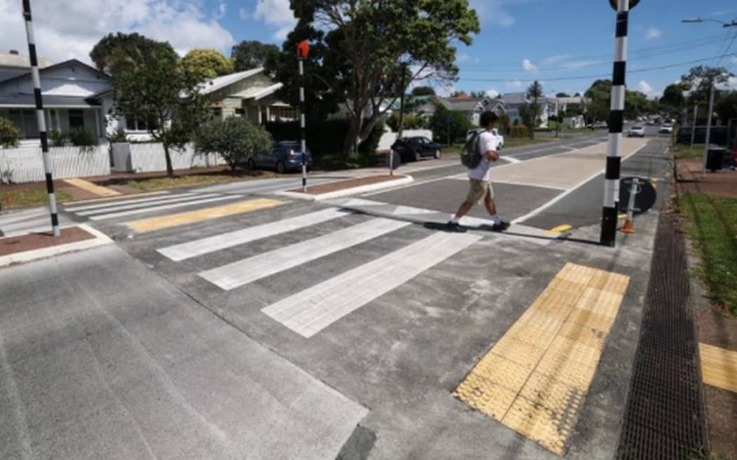 Auckland Mayor Wayne Brown raged at this $490,000 pedestrian crossing on Williamson Avenue in Grey Lynn, saying Auckland Transport had lost the plot.