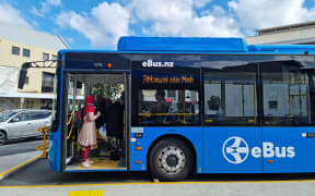 An eBus heading to Atawhai from the Nelson City Interchange