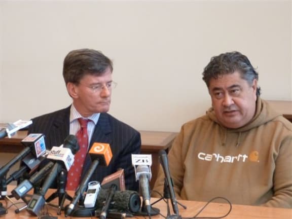 Treaty Negotiations Minister Chris Finlayson, left, and a Tuhoe leader Tamati Kruger.