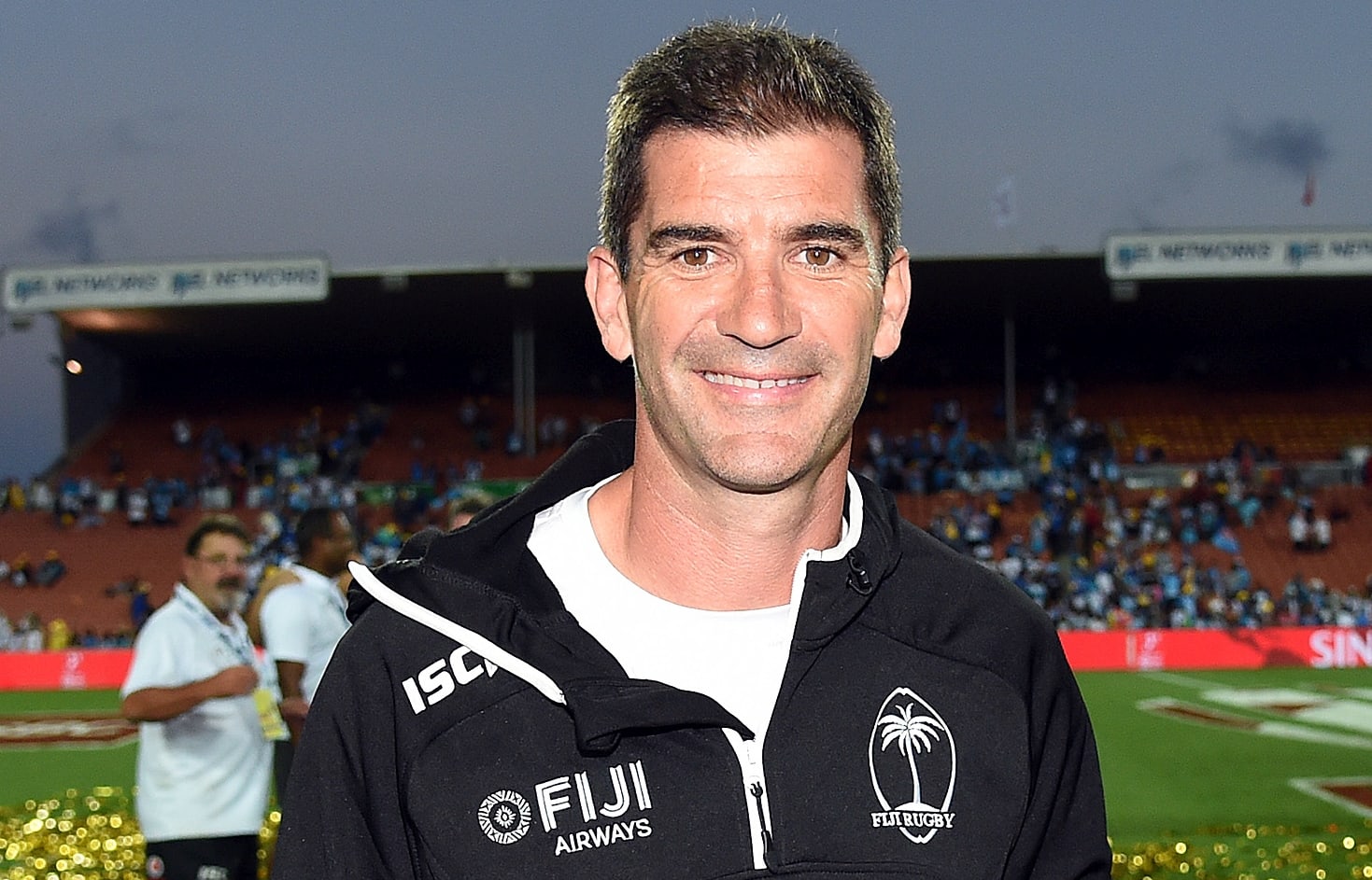 Fiji's coach Gareth Baber following their victory in Hamilton.