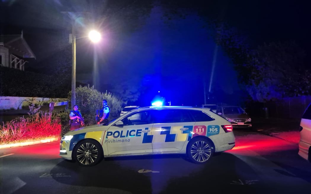 Police at the scene of a reported shooting on Tuarangi Road in Auckland's Grey Lynn on 5 September 2024.