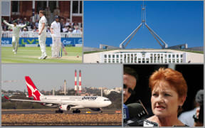 Ashes test, Australia parliament, Qantas jet in Sydney, Pauline Hanson.