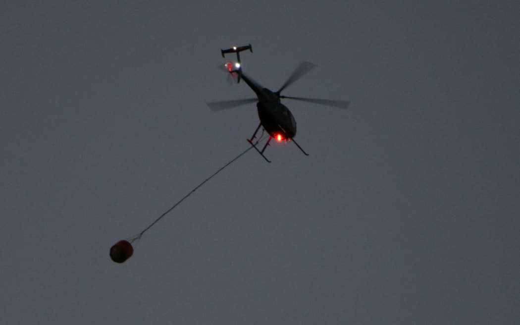 Choppers at work at the Port Hills fire