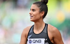 Zoe Hobbs of New Zealand during the Women's 100m heats at the World Athletics Championships in Oregon, USA on Sunday 17 July 2022. Mandatory photo credit: Tsutomu Kishimoto / www.photosport.nz