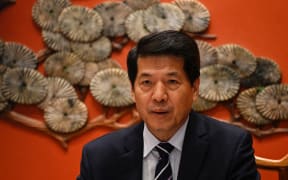 China’s special envoy for Eurasian Affairs Li Hui speaks duing a briefing about his visit to Ukraine, Poland, France, Germany and Russia in Beijing on June 2, 2023. (Photo by Jade Gao / AFP)