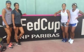 The Pacific Oceania Fed Cup team in Tajikistan.