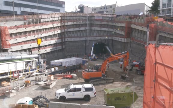 The City Rail Link project site at Mt Eden train station.
