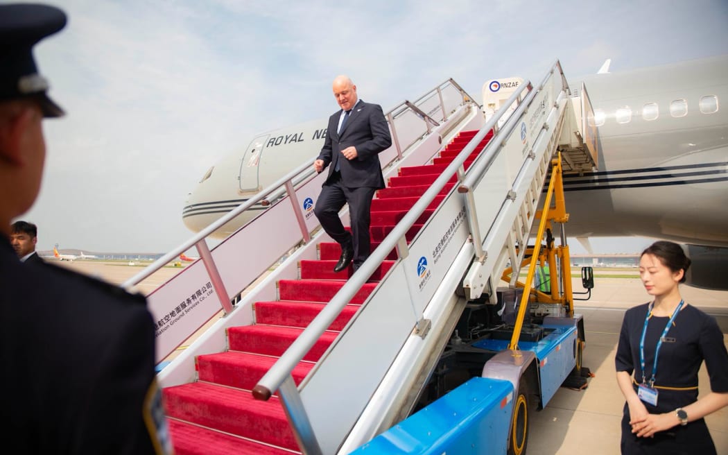 PM Christopher Luxon arrives in Beijing