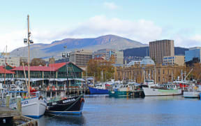 A cityscape of Hobart, Tasmania, Australia
