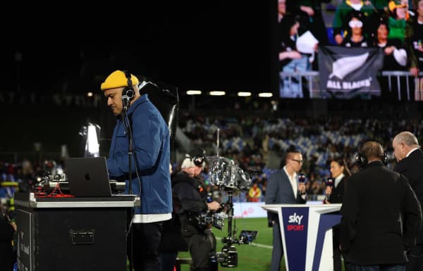 Alfred Aholelei, also known as DJ Algoodie, DJing the All Blacks.