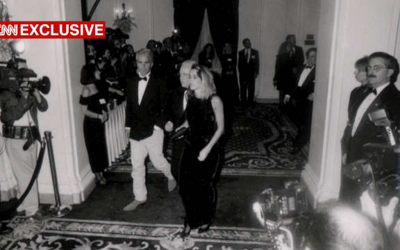 Jeffrey Epstein is seen at Donald Trump and Marla Maples wedding at the Plaza Hotel in New York in December 1993.