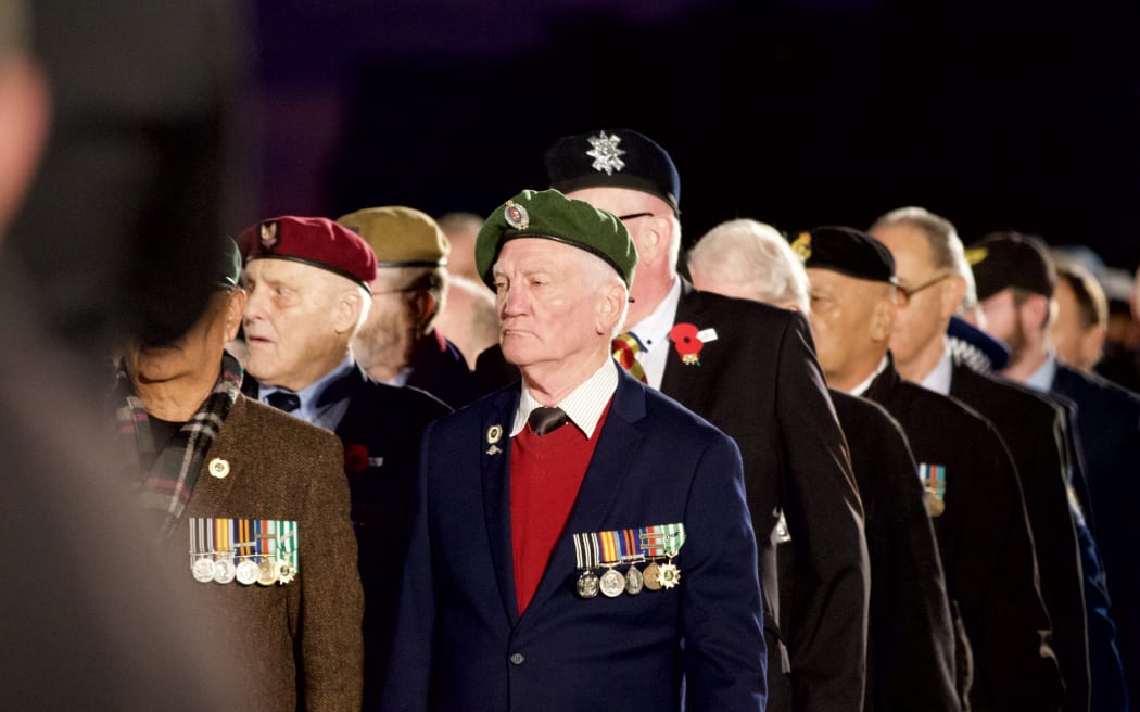 Returned servicemen at the dawn service in Auckland