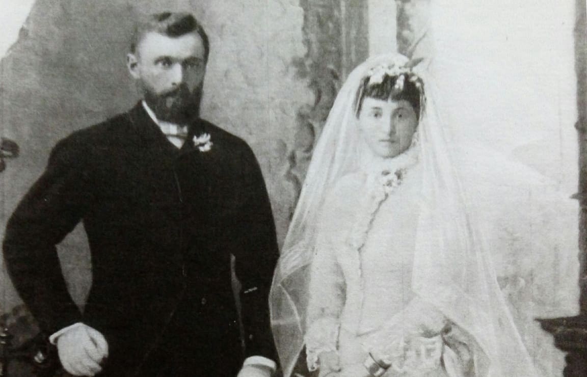 Dora and John Jepson on their wedding day