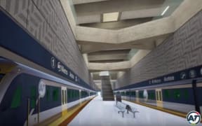 An impression of what the inside of Aotea Station will look like when it is completed in 2022.