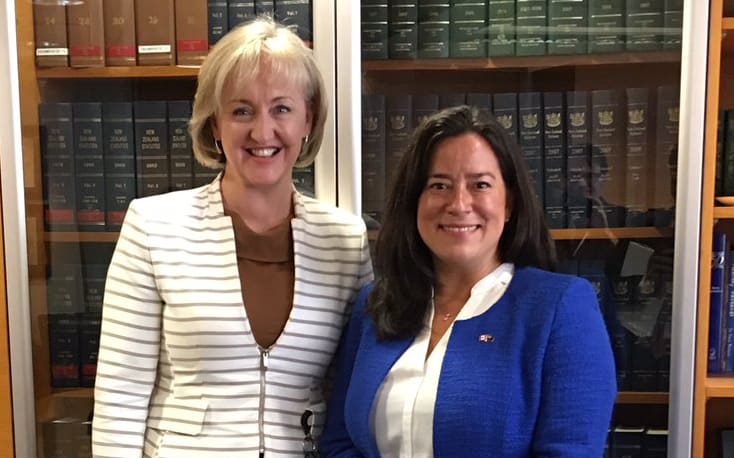 New Zealand's Justice Minister Amy Adams & Canada's Justice Minister Jody Wilson-Raybould