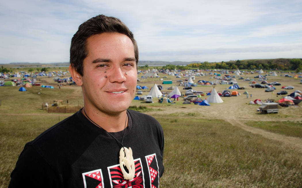 Kingi Snelgar at Standing Rock