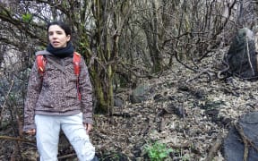 Ana Teixeira at a plot in the Ohinetahi Bush Reserve.