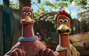 Movie still from the Aardman Studios animated film Chicken Run: Dawn of the Nugget