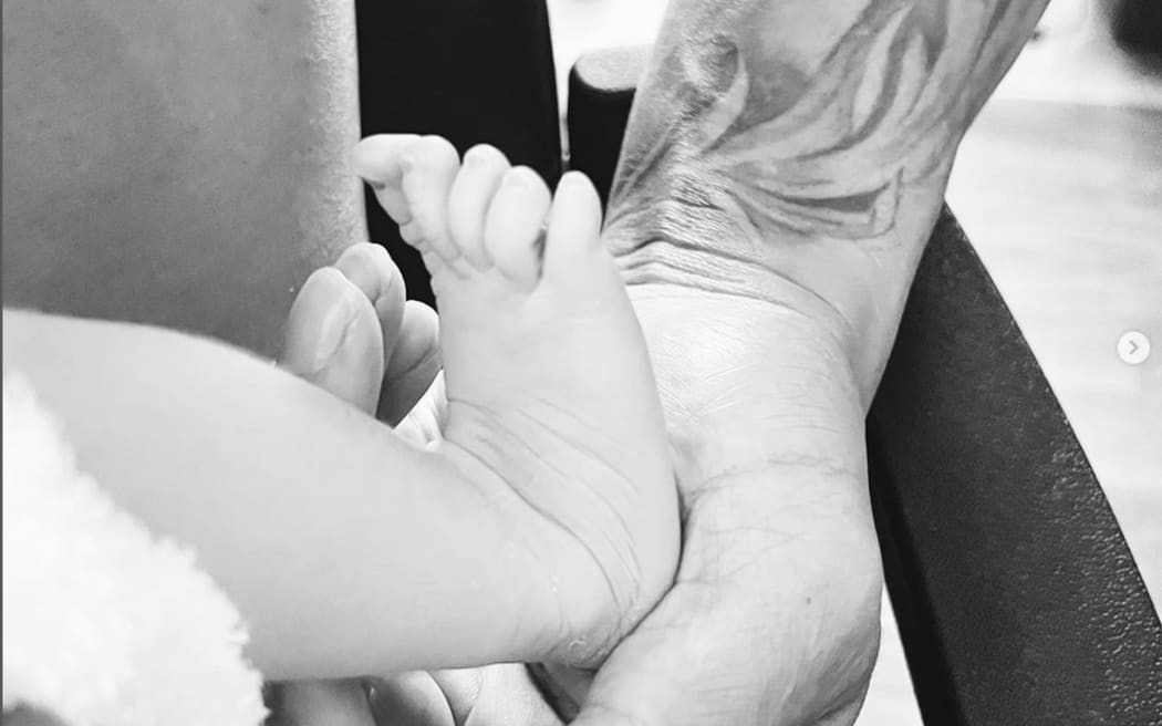 Ardie Savea Instagram shot of baby Kove Masina-Moon
