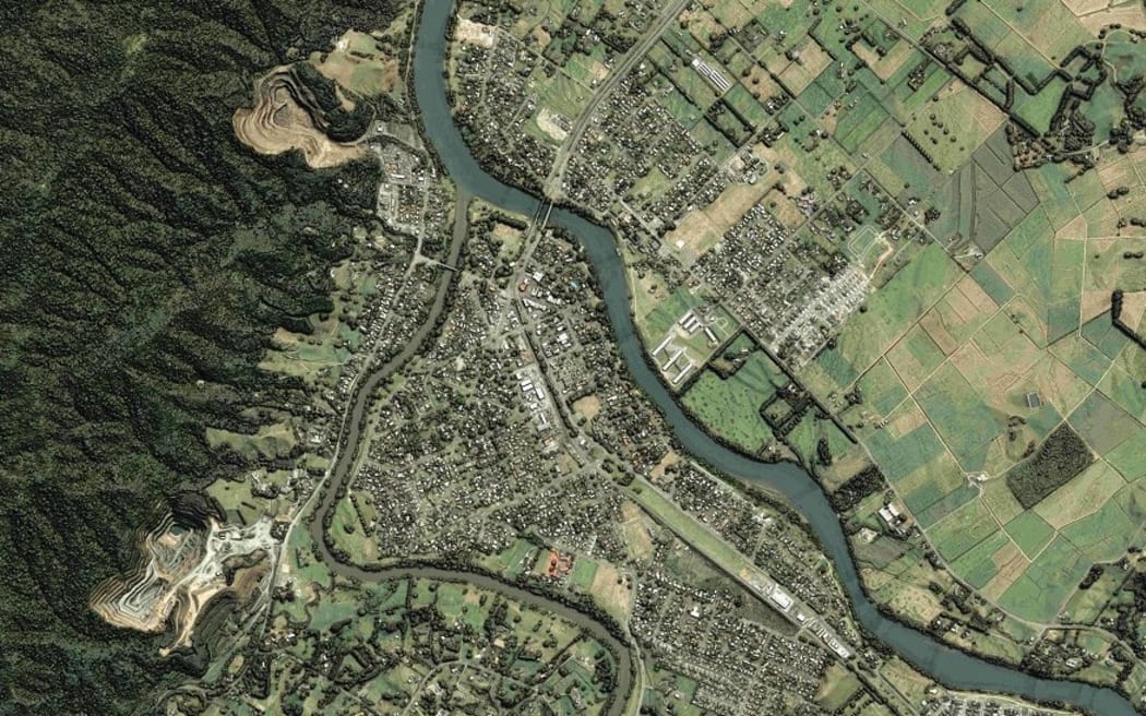 An aerial view of Ngāruawāhia.
