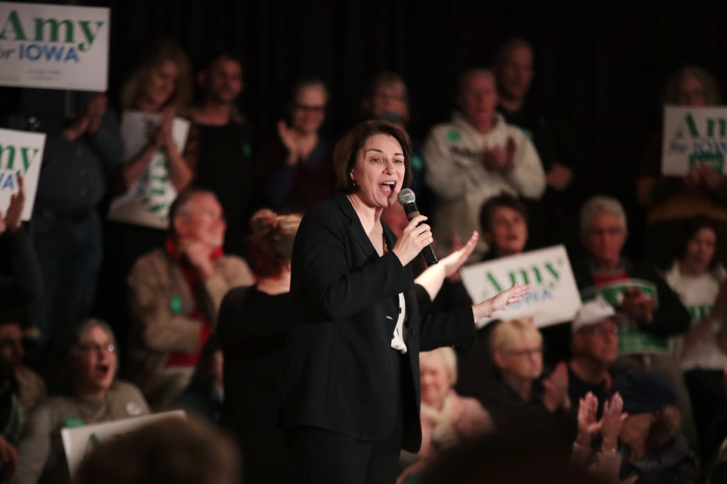 Democratic Presidential Candidate Senator Amy Klobuchar campaigning in Cedar Rapids, Iowa, 2 February 2020.
