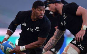 All Blacks rookies Waisake Noholo and Elliot Dixon.