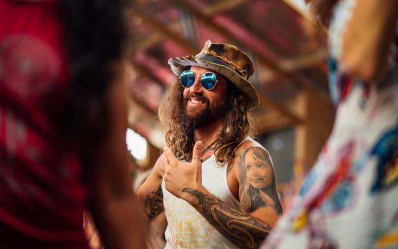 Franko Heke at a festival