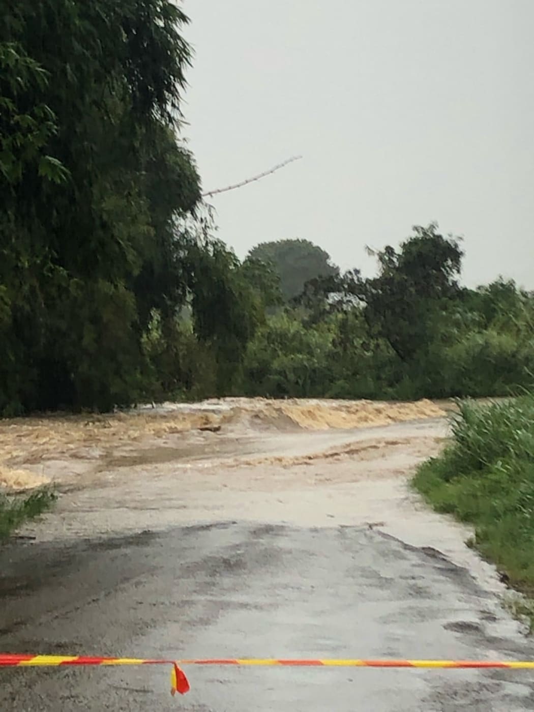 Flooding in New Caledonia's commune of Bourail as a result of cyclone Fili