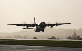 RNZAF C-130J Hercules Aircraft departs RNZAF Auckland Base for the Middle East.