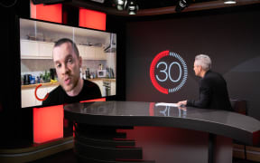Gary Stevenson appearing via remote link on season 4 of '30 with Guyon Espiner'.