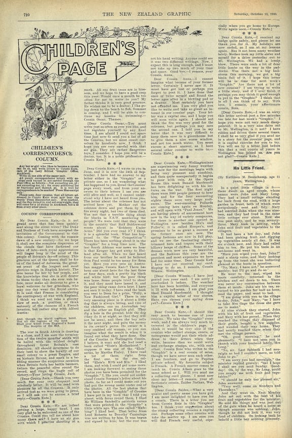 The newspaper in which then Kathleen Beauchamp (later Katherine Mansfield) and her first story published, aged 11