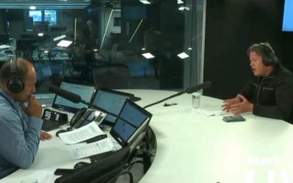 Destiny Church leader Brian Tamaki talking to Willie Jackson on Radio Live.