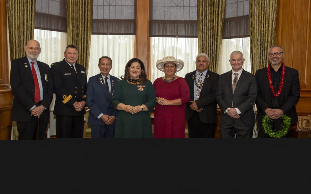Pictured: Official group photo. Coastwatcher service certificate presentation ceremony at Government House, Wellington, 2 July 2024. Governor General Dame Cindy Kirrow, GNZM, QSO, presented certificates to the families of 25 Pacific Island Coastwatchers (and the families of five Postal and Telecommunications Department Coastwatchers) as the final step in recognising their service.
