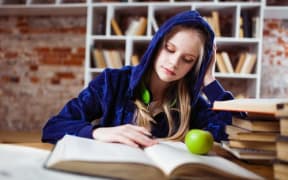 Teenage studying