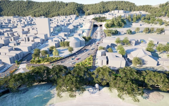 Artist's impression of the Mt Victoria tunnel. The NZTA has unveiled its proposals for State Highway 1 in Wellington, which would see a second Mount Victoria tunnel.
