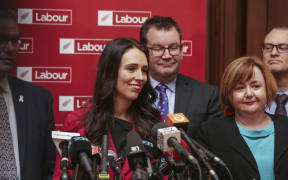 Jacinda Ardern, Labour Party Leader addresses media at Parliament after Little stands down.
