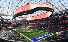 A general view of the interior of the stadium Super Bowl LVI between the Cincinnati Bengals and the Los Angeles Rams at SoFi Stadium in Inglewood, CA. 2022.