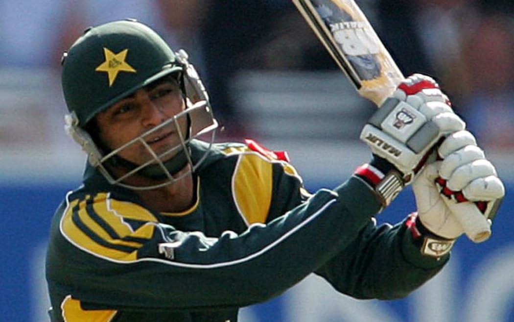 Shahzaib Hasan playing for Pakistan.