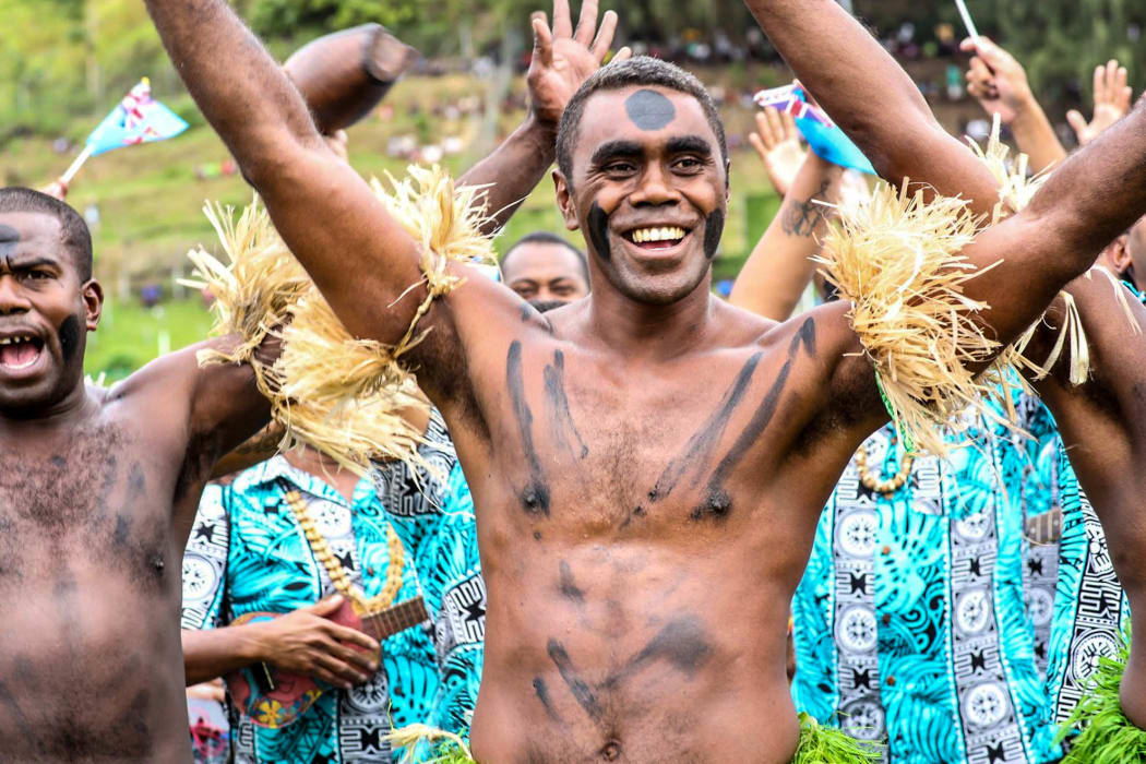 A Fijian cultural dancer at the 6th Melanesian Arts Festival in Solomon Islands.