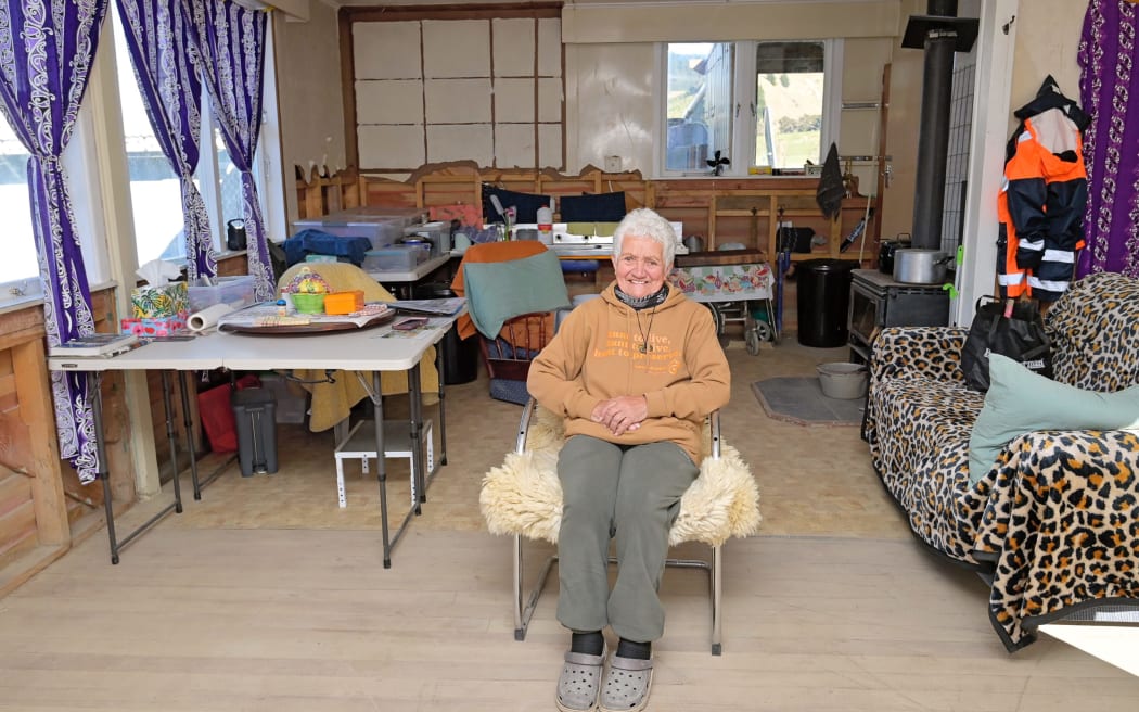 Tahu sits in the middle of her rural home on the outskirts of Gisborne. She shares the place with her son, but the pair are living out of an adjacent shed while repairs are made.