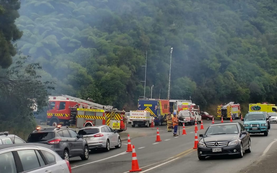 Firefighters are battling a large fire at Lower Hutt quarry.