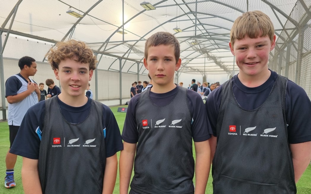 Dunedin schoolboys Isaac, Tai and Mason (L to R).