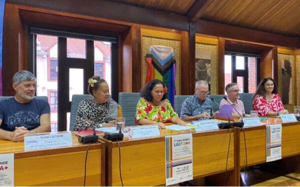 Participants at a round table during the two-day colloquium on LGBTQIA+ at the  University of French Polynesia.