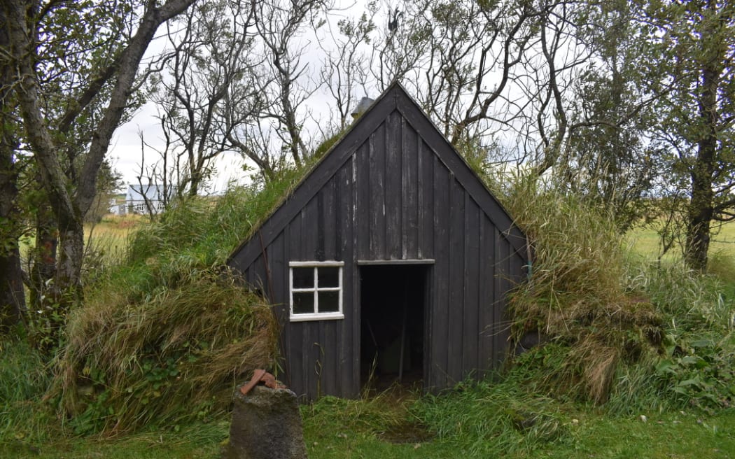 Turf house in Iceland.