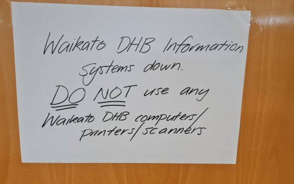 Waikato District Health Board IT systems outage after cyber attack.