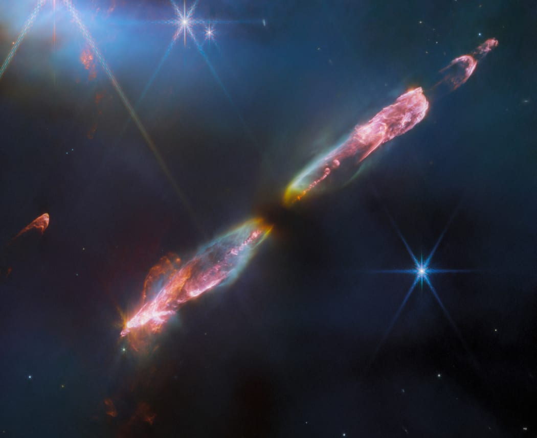NASA's James Webb Space Telescope's high resolution, near-infrared look at Herbig-Haro 211.