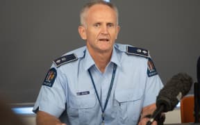 New Zealand Police Superintendent Bruce Bird speaks to the media about the eruption of Whakaari/White Island during a press conference in Whakatane on December 10, 2019.