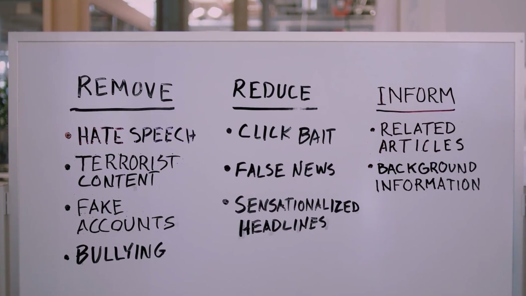 Facebook busts out the whiteboards to brainstorm its fake news strategy.
