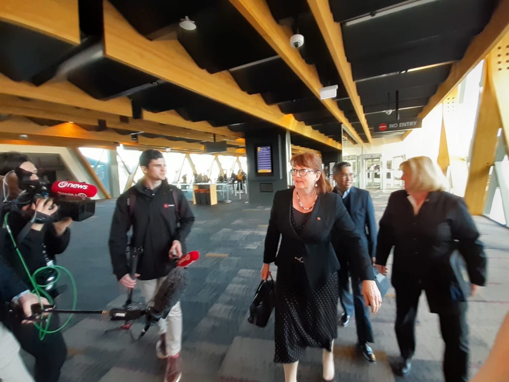 National MP Maggie Barry arriving in Wellington.