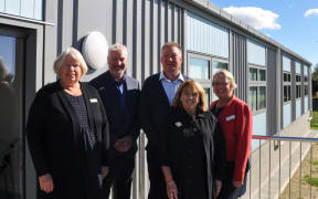 From left, Ko Taku Reo Deaf Education NZ team lead Sue Leith, Nelson Bays RTLB practice leader Dan Haynes, BLENNZ Nelson Visual Resource Centre manager John Hewlett, 
Nelson Bays RTLB cluster lead principal Pip Wells and Nelson Bays RTLB practice leader Fiona Young.